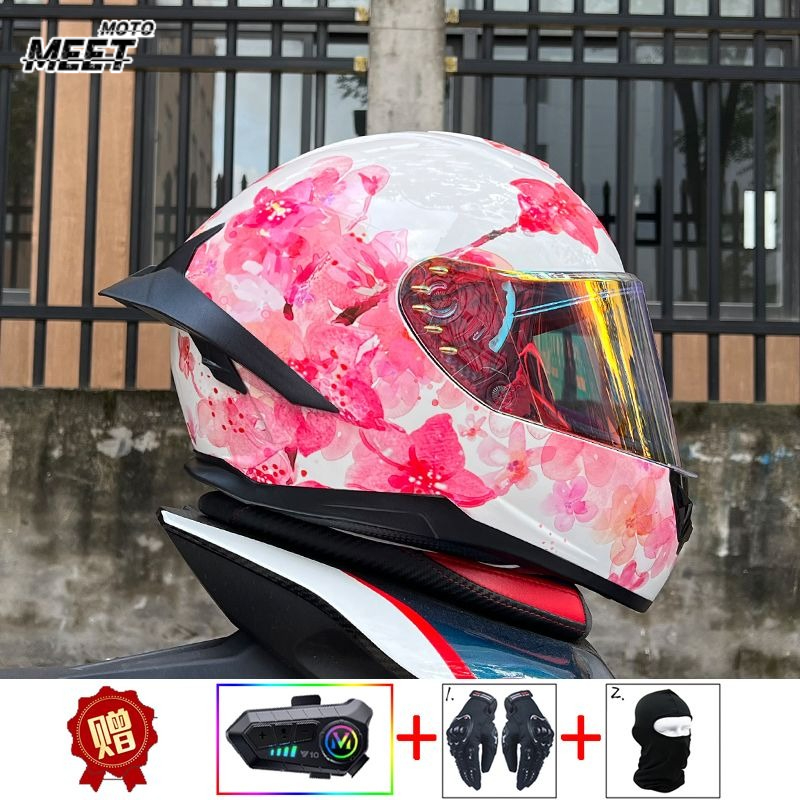Full Face Motorcycle Helmet With Bluetooth - Capacete de Motocicleta ORZ com Bluetooth