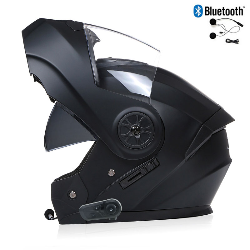 Full Face Motorcycle Helmet With Bluetooth - Capacetes de motocicleta masculinos bluetooth rosto