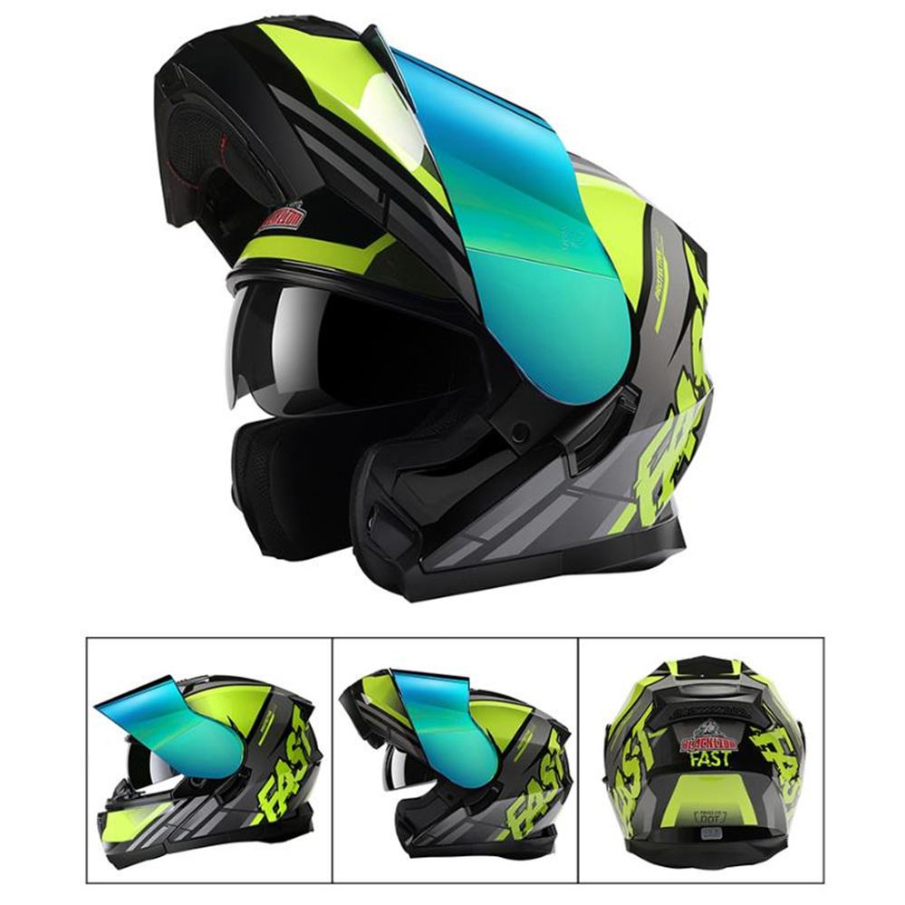 Rosto cheio adv motocicleta du - Dual Visor Motorcycle Racing Helmet avaliação e preço
