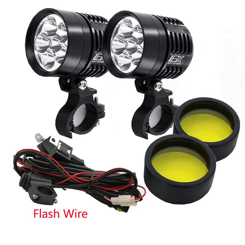 2PCS Farol LED Universal L6X p - Universal Motorcycle Led Headlight Projector avaliação e preço