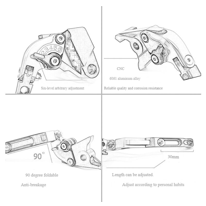 Para honda nc700x nc700 x 2016 - Cnc Aluminum Adjustable Brake Clutch Levers avaliação e preço