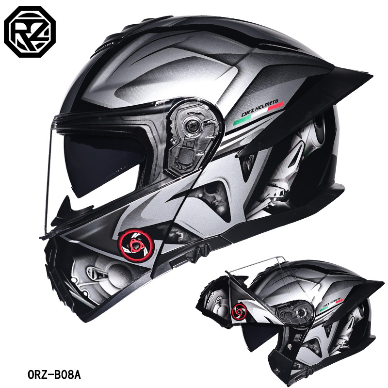 Capacete de Motocicleta ORZ co - Full Face Motorcycle Helmet With Bluetooth avaliação e preço