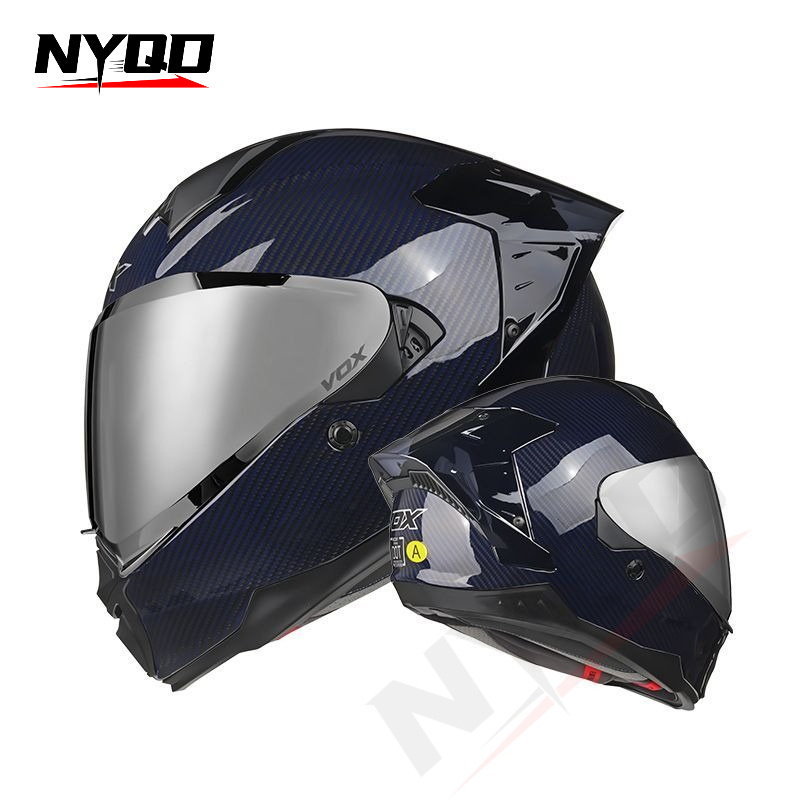 Capacete de Motocicleta em Fib - Dual Visor Motorcycle Racing Helmet avaliação e preço