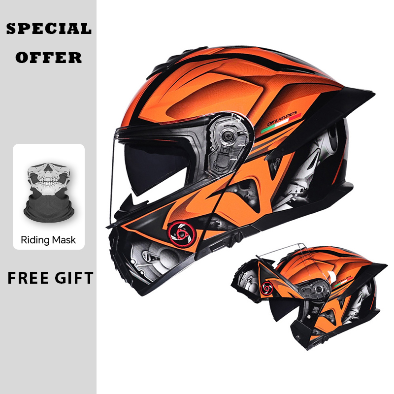 Capacete dobrável para motocic - Dual Visor Motorcycle Racing Helmet avaliação e preço