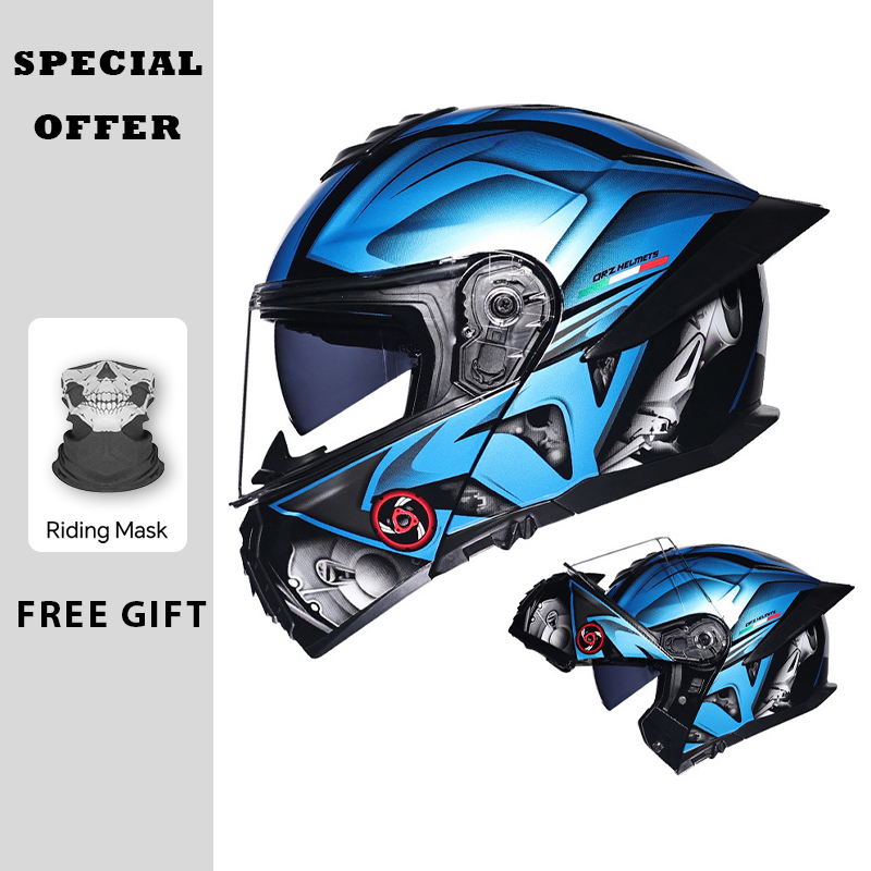 Capacete dobrável para motocic - Dual Visor Motorcycle Racing Helmet avaliação e preço