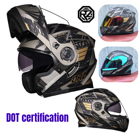 Orz rosto cheio dupla viseira  - Dual Visor Motorcycle Racing Helmet avaliação e preço