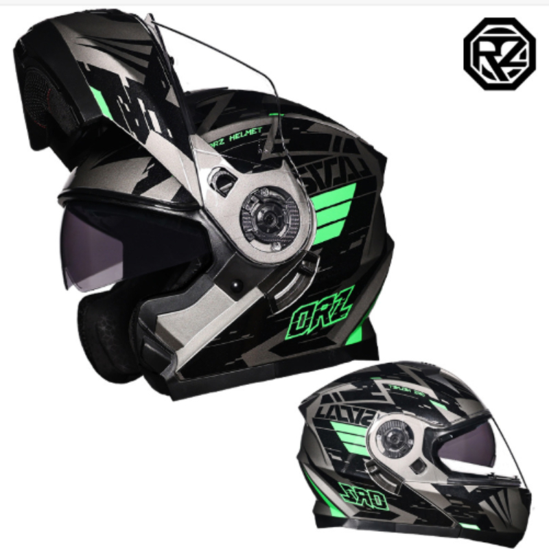 Orz rosto cheio dupla viseira  - Dual Visor Motorcycle Racing Helmet avaliação e preço
