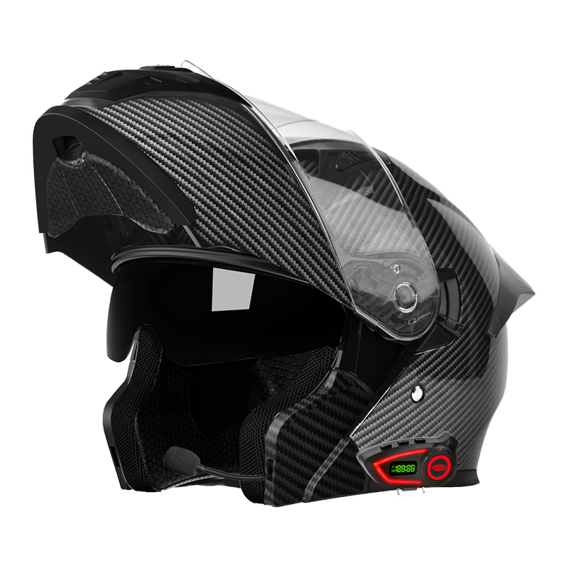 Capacetes de Motocicleta em Ma - Full Face Motorcycle Helmet With Bluetooth avaliação e preço